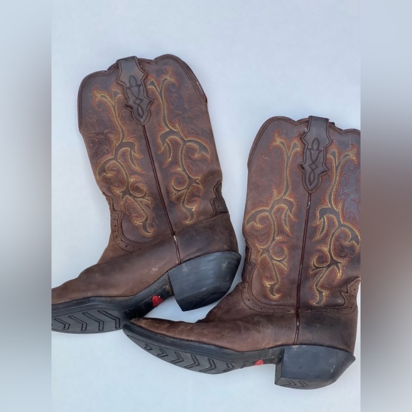 JUSTIN STAMPEDE WOMEN'S MCKAYLA TAN COWGIRL BOOTS - SNIP TOE size 6B - Picture 2 of 7